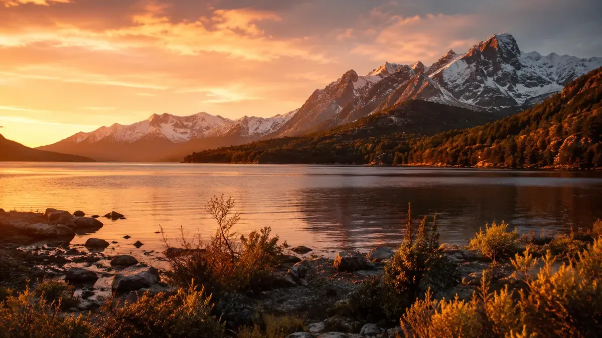 Paisaje de montaña y lago genérico del interior argentino