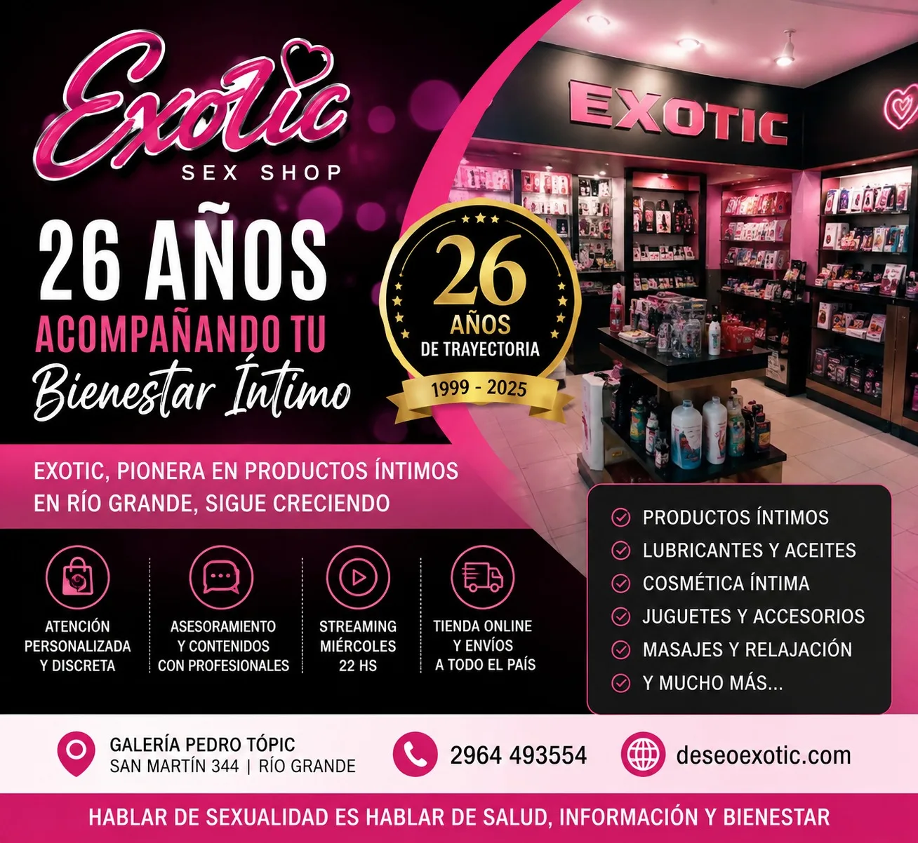 Exotic cumple 26 años en Río Grande y busca derribar tabúes sobre sexualidad e intimidad