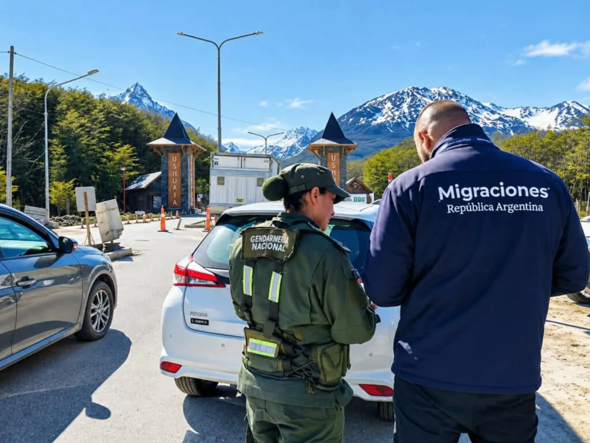 Migraciones y Gendarmería montan operativo conjunto en la RN 3 a la altura de Ushuaia