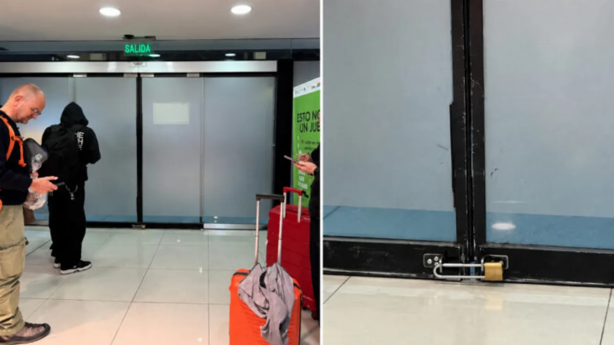Pasajeros del vuelo 1890 quedaron encerrados en el aeropuerto de Ushuaia por una puerta con candado